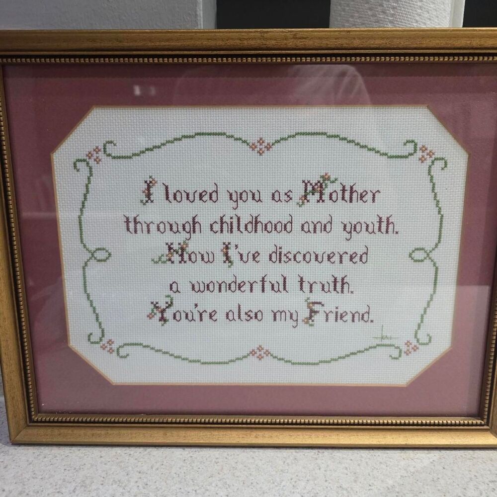 FRAMED CROSS STITCH FOR MOM WITH A SWEET MESSAGE